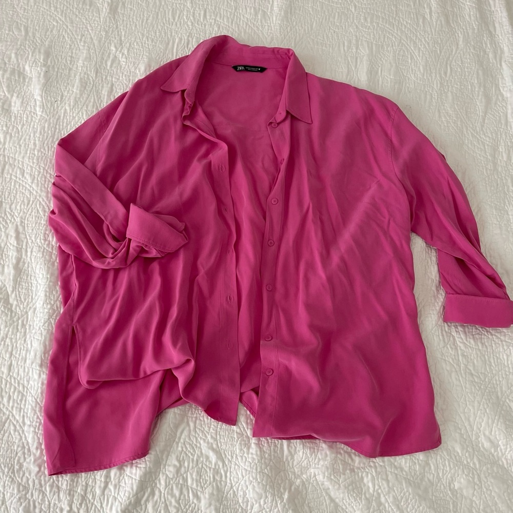 Pink Zara Button Down